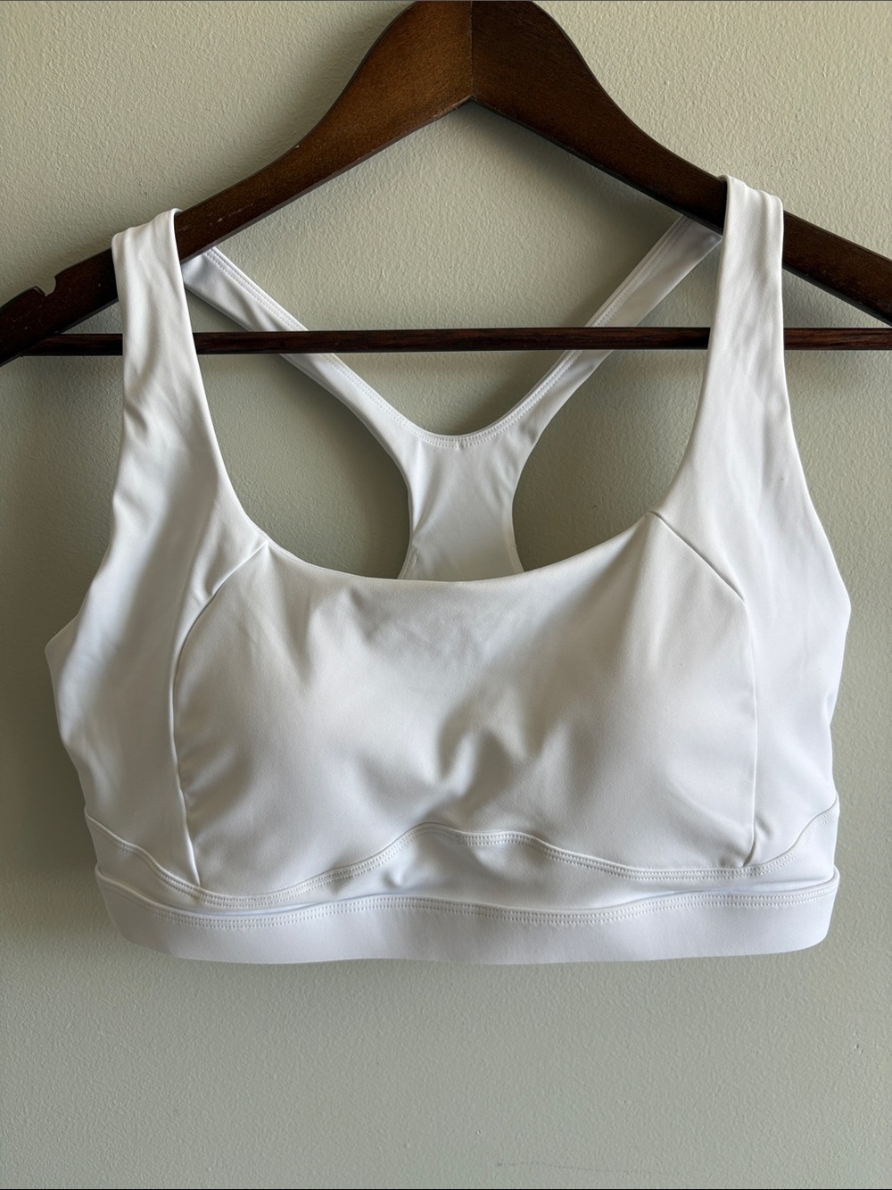 White Racerback Sports Bra XL Padded High Support Activewear
